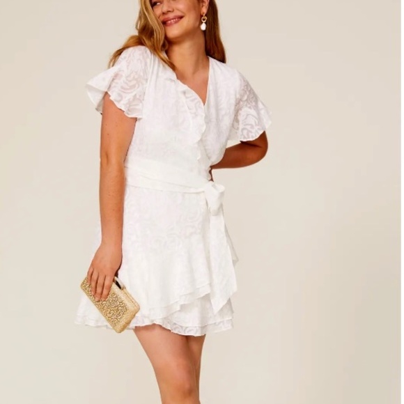 Tanya Taylor White Floral Bianka Mini Dress US 2 (RENT THE RUNWAY)